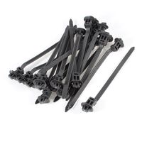 Uxcell Nylon Auto Parts Push Mount Cable Tie, 7mm Width, 20 Pcs, Deep Gray
