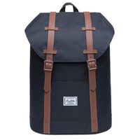 KAUKKO Lightweight Outdoor Backpack, Travel Casual Rucksack Laptop Daypack for 15"Mini Size (6-7black)