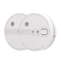 AIKO GS518 Smoke and Fire Alarm, Hardwired, Interconnect Photoelectric Sensor Smoke Alarm with Battery Backup and Smart Hush, Ul Listed, White (Pack of 2)
