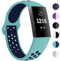 Lintelek Compatible with Fitbit Charge 3 Bands, Canvas Woven Fabric Band, Soft TPU Adjustable Replacement Wristbands, Silicone Straps Sports Accessories