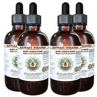 Saint John's Wort Alcohol-Free Liquid Extract, Organic Saint John's Wort (Hypericum Perforatum) Dried Herb Glycerite Natural Herbal Supplement, Hawaii Pharm, USA 4x4 fl.oz