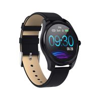 Mintsin Updated 2019 Smart Watch for Android iOS Phone, Activity Fitness Watches Health Exercise Smartwatch with Step Count，Heart Rate, Sleep，Blood Pressure Monitoring (Black PU Leather)