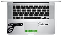 Gun and Bullet Macbook Trackpad Decal Mac Track Pad Decal Macbook Pro Laptop Sticker Wrist Rest Decal