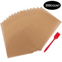 300 Pcs Parchment Paper Sheets, OAMCEG 12x16" No Chemical Non-Stick Unbleached Precut Parchment Paper with a Silicone Brush for Baking Grilling Air Fryer Steaming Bread Cup Cake Cookie and More