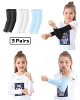 Newbyinn Arm Sleeves for Kids, Toddlers 1 Pair/ 3 Pairs, Warmer Gloves UPF 50 UV Sun Protection Sleeves to Cover Arms