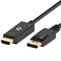 Rankie DisplayPort (DP) to HDMI Cable, 4K Resolution Ready, 15 Feet (Renewed)