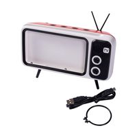 Retro TV Bluetooth Speaker V4.2 Vintage Wireless Radio, AUX FM Bluetooth Optional 3D Stereo Sound Quality Portable Loudspeaker with TF Card Slot Also Cell Phone Holder Art Decoration (Orange)