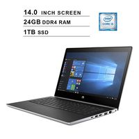 2020 HP Probook 440 G5 14 Inch Premium Business Laptop, Intel Quad Core i5-8250U up to 3.4 GHz, Intel UHD 620, 24GB DDR4 RAM, 1TB SSD, FP Reader, HDMI, WiFi, Bluetooth, Windows 10 Pro