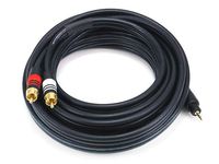 Monoprice 105608 15-Feet Premium 2.5-Meters Stereo Male to 2RCA Male 22AWG Cable - Black
