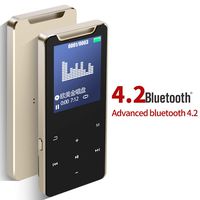 MP3 Player with Bluetooth 4.2,MP3 Music Player 16GB Hi-Fi Lossless Sound Quality Patent Metal Body with FM Radio Voice Recorder Touch Button Built in Speaker Support up to 128GB (Gold)