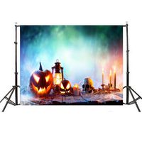 Wensltd Clearance! Halloween Backdrops Pumpkin Vinyl 5x3FT Lantern Background Photography Studio (G)