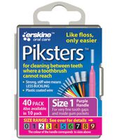 Piksters Interdental Brushes (40 Pack, Size 1 (Purple))