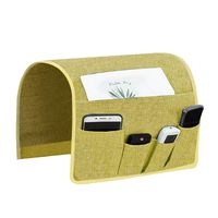 Joywell Sofa Armrest Pocket Organizer, Couch Arm Chair Bedside Caddy with 5 Pockets for TV Remote Control,Magazine,Books,Cell Phone, Glasses, iPad (Yellow, 13'' x 35'')