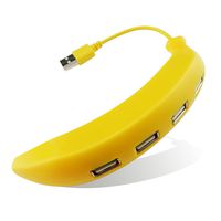eBerry Cute USB Hub Creative Banana Style 4-port High Speed 480 Mbps Mini USB 2.0 Hub Splitter for Windows, Mac and Linux