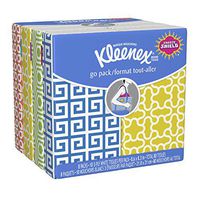 Kleenex 46651CT On The Go Packs Facial Tissues, 3-Ply, White, 10 Sht/Pouch, 8 Pouches/PK, 12 PK/CT