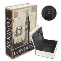 Kyodoled Diversion Book Safe with Combination Lock, Safe Secret Hidden Metal Lock Box,Money Hiding Box,Collection Box,9.5" x 6.2" x 2 .2",London