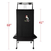 Colorday Good Night Bird Cage Cover for Large Bird Cage with Play Top,Black 68"