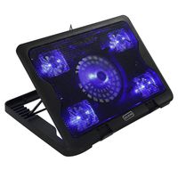 ASHATA Laptop Cooling Pad, Portable Ultra-Slim Silent Laptop Notebook Cooling Pad with 5 Fans LED and Dual USB Ports