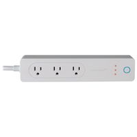 Amped AWPS148W Wireless Wi-Fi Smart Power Strip, Compatible with Amazon Alexa or Google Assistant (Sold Separately), Up to 3 Devices, White
