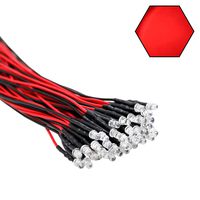 EDGELEC 30pcs 12 Volt 3mm Red LED Lights Emitting Diodes Pre Wired 7.9 inch DC 12v LED Light Clear Lens Small LED Lamps