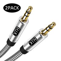 AUX Cable [Ultra-Durable,Hi-Fi Sound Quality] Ekable Nylon Braided Aux Cord Compatible for Car/Home Stereos,Speaker,Headphones,Sony,Headphones,Sony,Echo Dot,Beats and More(9.8Ft/3M, Grey)