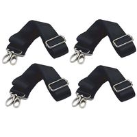 TANG SONG 1-1/2" Wide 31"-59" Long Universal Replacement Shoulder Strap Adjustable Belt with Metal Swivel Hooks - Computer Bags Laptop Case Replacement Shoulder Strap (Pack of 4,Black)