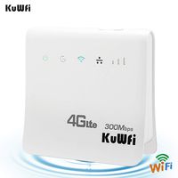 KuWFi 4G WiFi Router Unlocked 300Mbps 4G LTE CPE Mobile WiFi Wireless Router for SIM Card Slot with LAN Port Support Caribbean,Europe,Asia, Middle East & Africa Network 32 WiFi Users