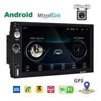 Andriod 2 din Car Multimedia Player GPS Navigation AMprime 7 Inch HD Touch Screen Bluetooth Car Radio WiFi USB FM Mirror Link Car Audio + Reversing Camera