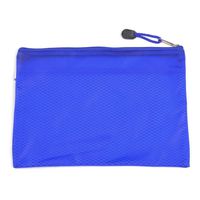 Uxcell PVC Students 24 x 17cm Mesh Designed Pen File Bags Folder, Blue