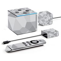 MightySkins Skin Compatible with Amazon Fire TV Cube - Gray Polygon | Protective, Durable, and Unique Vinyl Decal wrap Cover | Easy to Apply, Remove, and Change Styles | Made in The USA