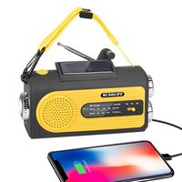 SUNGLIFE Solar Crank NOAA Weather Radio for Emergency with AM/FM, Flashlight, Reading Lamp, 2000mAh Power Bank USB Charger and SOS Alarm, Yellow