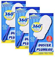 3 Packs Scrub Buddies 360 Degree Static Dusters 3 Handles 6 Dusters Clean Wood and Metal