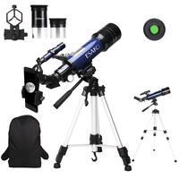 ESAKO Telescope for Beginners & Adults 70mm Astronomical Refractor Telescopes with Height Adjustable Tripod Backpack Phone Mount & Moon Filter & 3X Barlow Lens