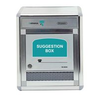 Glosen Suggestion Box with Lock Wall Mounted, Mailbox, Donation Box, Drop Box for Small Office, Customer Center, School, Hospital, Hotel, Medium Size, Silvers