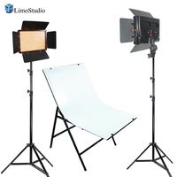 LimoStudio LED Barn Door Light Panel with Light Stand Tripod, Including Color Filter Gel, Foldable Studio Lighting Photo Shoot Table, Photo Studio, AGG2222