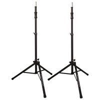 Pair of Ultimate Support TS-100B Air Powered Lift Assist Tripod Speaker Stands