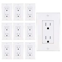 AbboTech 15A Tamper Resistant Duplex Receptacle Standard Wall Outlet Decorative Electrical Outlet, Child Proof Safety,Wall Plates Included, White, UL listed.