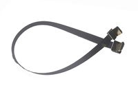 Flat Slim Thin HDMI Standard HDMI 90 Degree up FPV HDMI Cable Standard Male HDMI 90 Degree Angled to Standard Male HDMI 90 Degree for RED BMCC FS7 C300 Black (30CM)