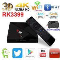 X99 4GB 64GB Rockchip RK3399 Android 7.1 TV Box 2.4G&5GHz Dual WiFi BT4.0 1000M LAN USB3.0 Type-c Media Player with Wireless Mini Backlit Keyboard