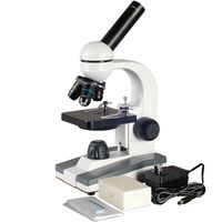 AmScope 40X-1000X Home School Student Compound Microscope + 25 Biology Slide Collection