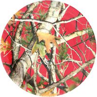 Red Camo Dinner Plate (Next Vista Camo, 9" Round Plates, 8 pack) Camo Colorz Collection by Havercamp