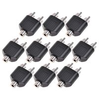 10pcs RCA Female Jack to 2 RCA Male Av Audio Y Splitter Plug Converter Adapter