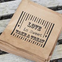 Luck And Luck Kraft Brown 'Love Is Sweet' Bag - Wedding Sweet Candy Bar x 90 Favours