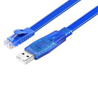 DTECH USB Console Cable USB to RJ45 Serial RS232 Adapter with FTDI Chip for Windows 10 8 7 CE Mac Linux Laptop to Cisco Router Switch (Blue, 4 feet)