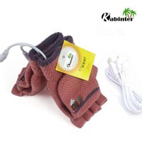 Women's & Men's USB Heated Gloves Mitten Winter Hands Warm Laptop Gloves, Knitting Hands Full & Half Heated Fingerless Heating Warmer Washable Design (Pink)