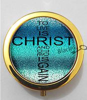 BlackKey Christian Cross Lords Prayer Cross 3-Compartment Decorative Pocket Gift Box Case Organizer for Pill, Color 2 -855