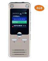 Digital Voice Recorder 8GB Voice Activated Recorder Dictaphone with MP3 Player, 1536Kbps Noise Reduction Audio Microphone for Lectures, USB, Rechargeable, Meetings, Interviews