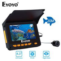 Eyoyo 4.3" HD Monitor Underwater Fishing Camera Ice/Sea/Lake/Boat Fish Finder Easy Install on The Rod+20M Cable