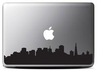 San Francisco Skyline - Black (13 inch) Macbook Decal - Laptop Decal