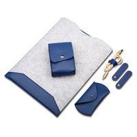 ELEOPTION Business Style Macbook Case Organizer Leather Case Laptop Cover Double Layer Carrying Case for Mac book (Macbook Air 11.6 inch, Z- Blue)